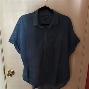 Gloria Vanderbilt Blue Casual Button Down Shirt
